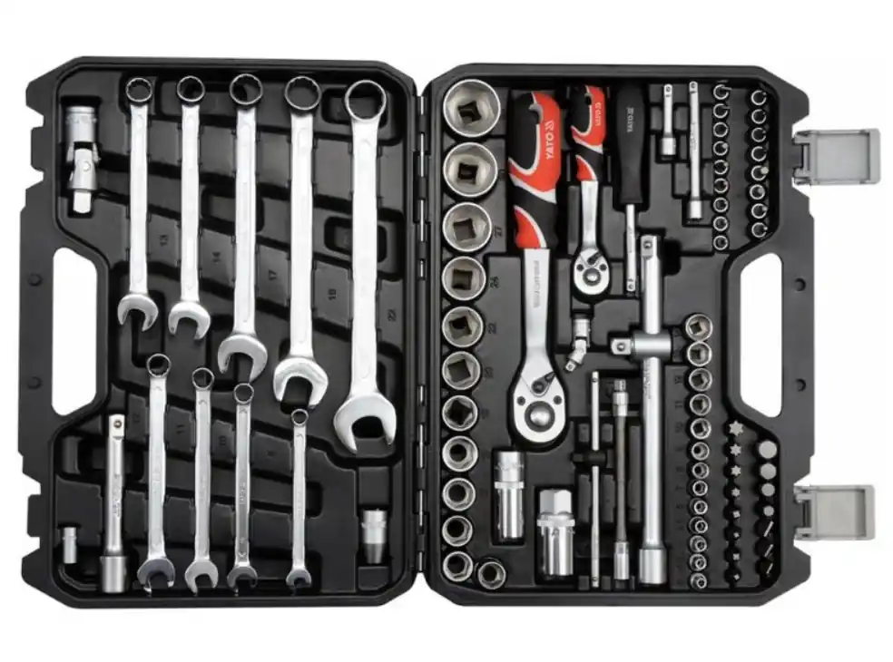 Korlátozott ajánlat YATO YT12691 Dugókulcs készlet 82 részes 1/2" 14-24 mm, 1/4" 4-14 mm CrV