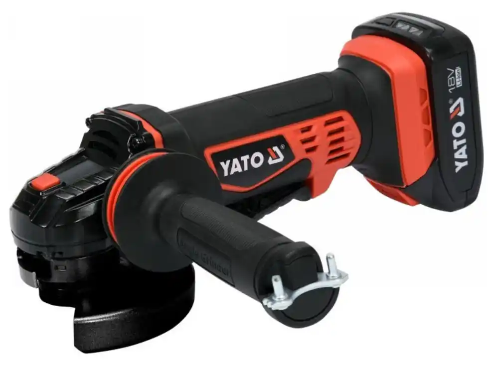 Korlátozott ajánlat YATO Akkus sarokcsiszoló 125 mm 18 V Li-Ion (1 x 2,0 Ah akku + töltő)