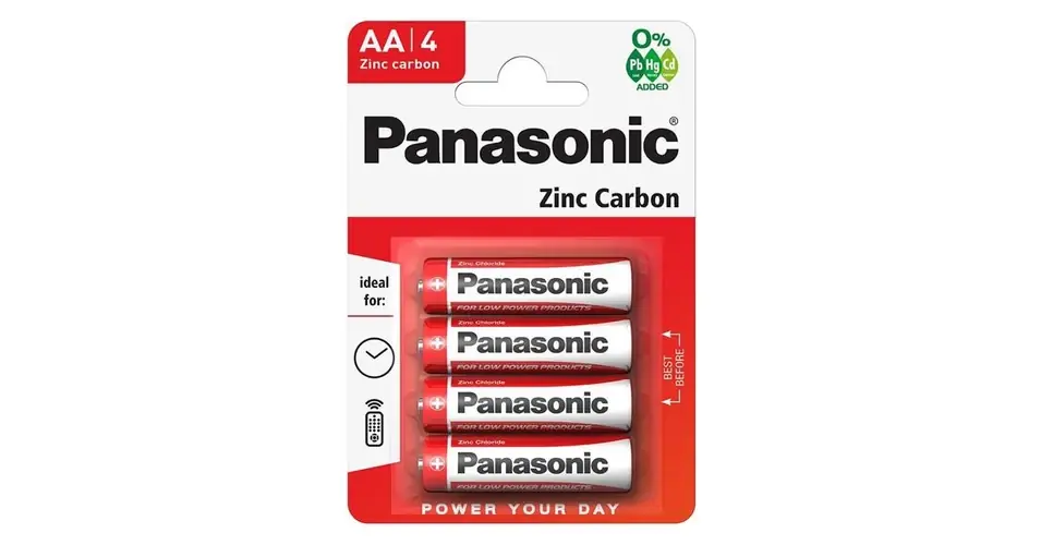 Kedvezmény Panasonic RedZinc R6RZ/4BP AA/ceruza cink-mangán tartós elem (4 db/csomag)