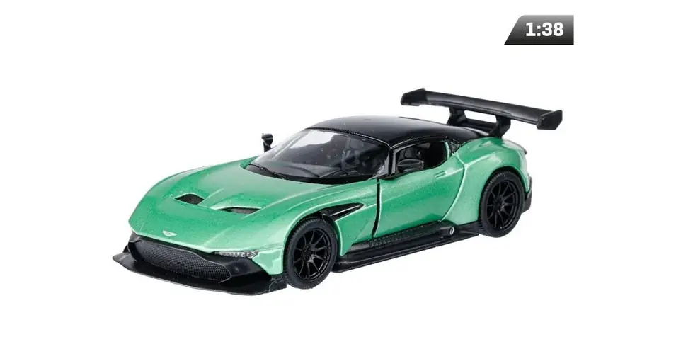 Rendeld meg most Makett autó, 1 38, Kinsmart, Aston Martin Vulcan, tengerzöld