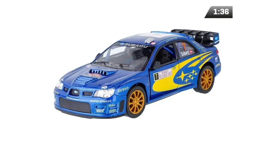 Végkiárusítás Makett autó, 1 36, Kinsmart, Subaru Impreza WRC 2007, kék